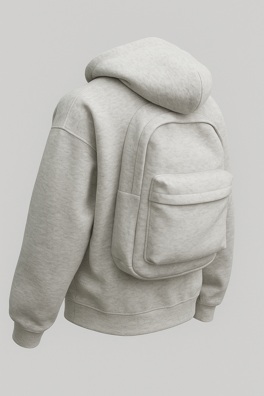 Jacket with an integrated backpack