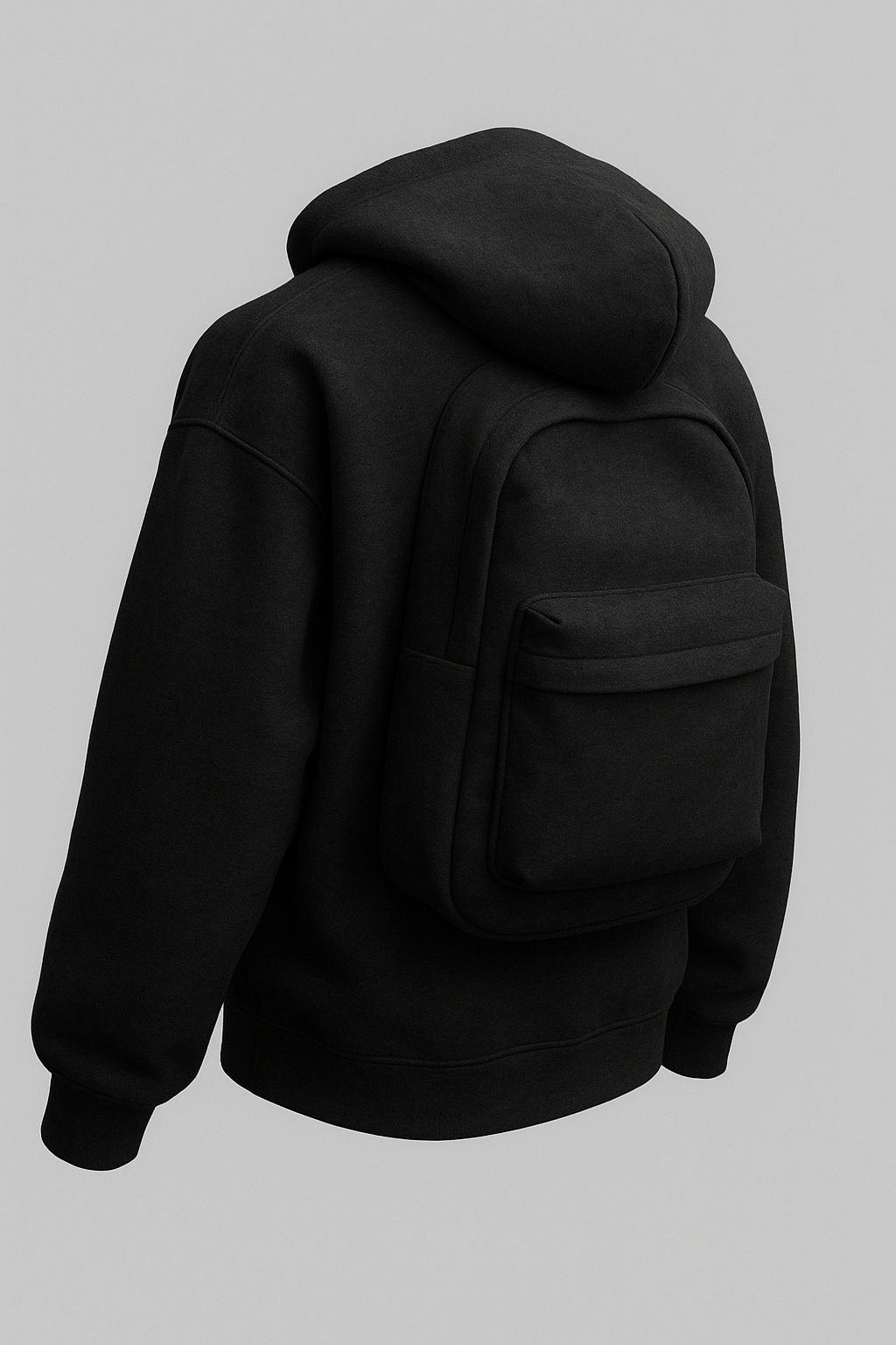 Jacket with an integrated backpack